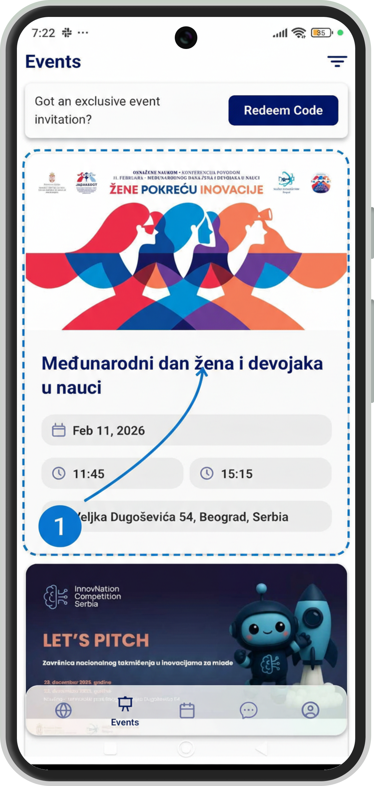 Event list and details